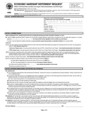 Economic Hardship Deferment Request Form