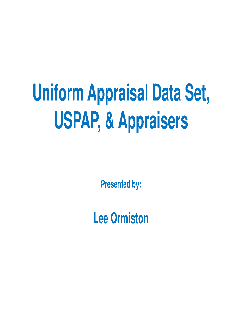 Uniform Appraisal Data Set, Uniform Appraisal Data Set - ncarea org Preview on Page 1