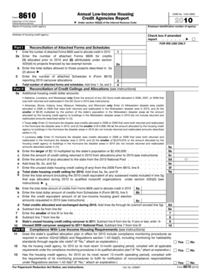 Form 8610 Annual Credit Agencies Report