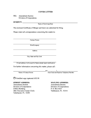 FLORIDA DEPARTMENT OF STATE DIVISION OF CORPORATIONS Attached is a form to file a Certificate of Merger pursuant to section 620 - form sunbiz