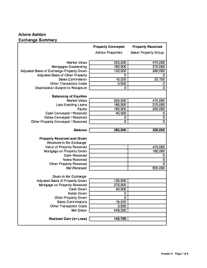 IRS Form 8824 Worksheet