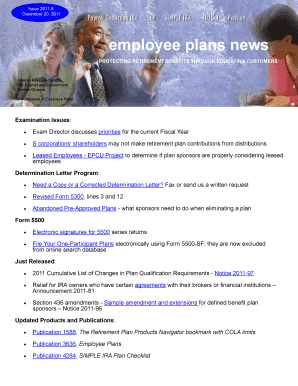 IRS Employee Plans News