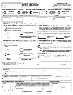 employee action request form