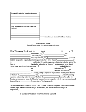 Alabama warrenty deed form