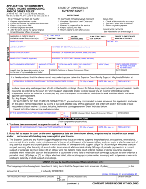 Application for Contempt Order