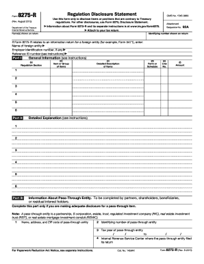 IRS Form 8275-R Disclosure Statement
