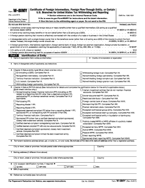 Form W-8IMY Certificate of Foreign Intermediary