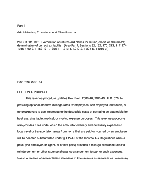 IRS Standard Mileage Rates Revenue Procedure