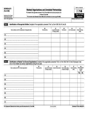 2014 Form 990 (Schedule R). Related Organizations and Unrelated Partnerships - irs