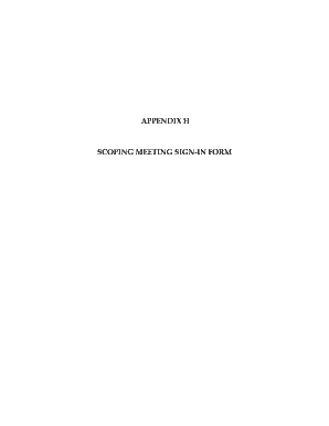 Public Scoping Meeting Sign-In Form