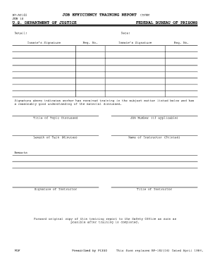 Job Efficiency Training Report