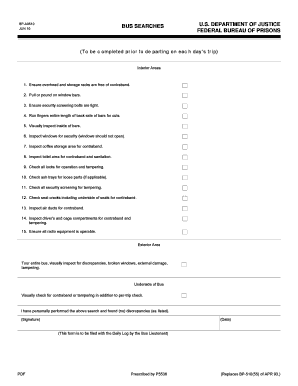 Federal Bureau of Prisons Bus Search Form