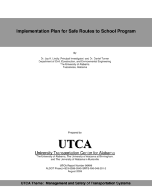 Implementation Plan for Safe Routes to School Program - National ... - ntl bts