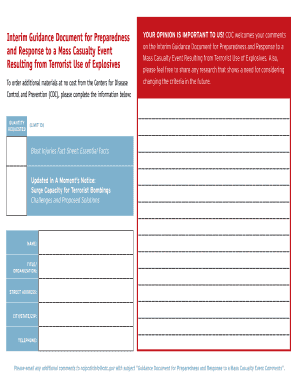 Valley company income statement - Guidance Comment Card. Interim Planning Guidance for Preparedness and Response to a Mass Casualty Event Resulting from Terrorist Use of Explosives - bt cdc