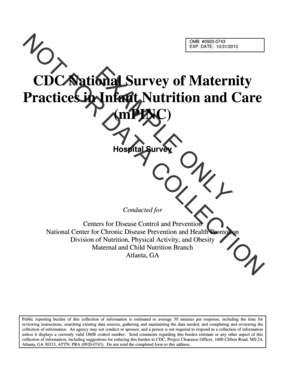 CDC National Survey of Maternity Practices in Infant Nutrition and Care (mPINC)