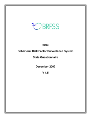 2003 Behavioral Risk Factor Surveillance System Questionnaire