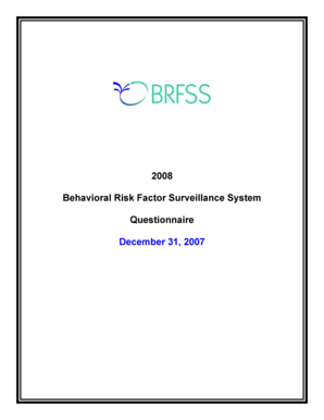 2008 Behavioral Risk Factor Surveillance System Questionnaire