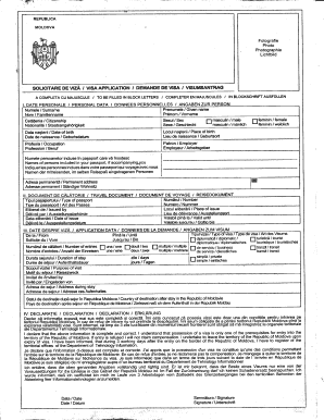 Moldova Visa Application Form