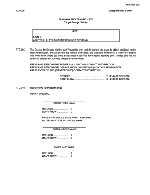 NHANES 2007 Family Contact Form