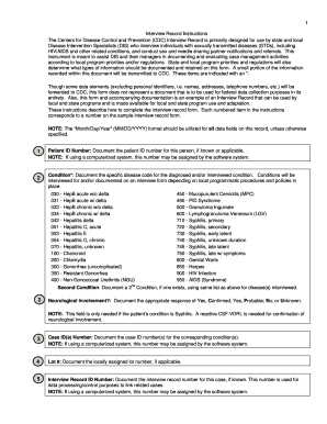 CDC Interview Record Form