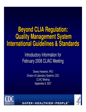 Fillable Online wwwn cdc Beyond CLIA Regulation: Fax Email Print ...