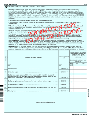 US Census Bureau Form MC-32302