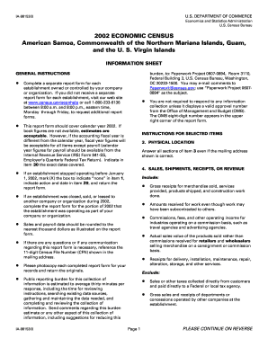 2002 Economic Census Information Sheet