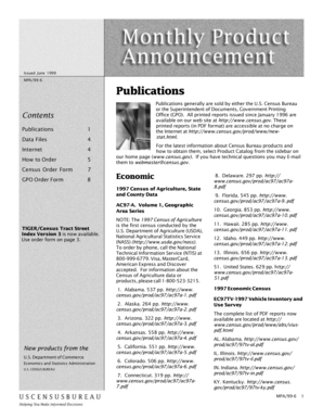 US Census Bureau Order Form