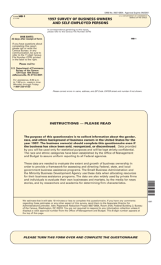 1997 Survey of Business Owners Form MB-1