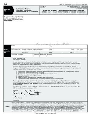Form E-2 Annual Survey of Government Employment