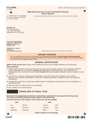 2008 Annual Survey of Local Government Finances Form F-32