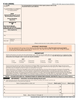 US Census Bureau Form F-42
