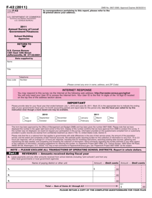 US Census Bureau Form F-42