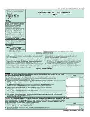 US Annual Retail Trade Report Form SA-45