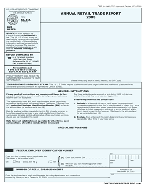 US Census Bureau Annual Retail Trade Report