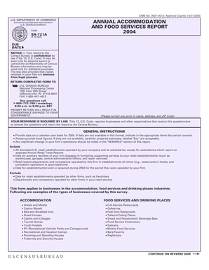 US Census Bureau Accommodation Food Services Report