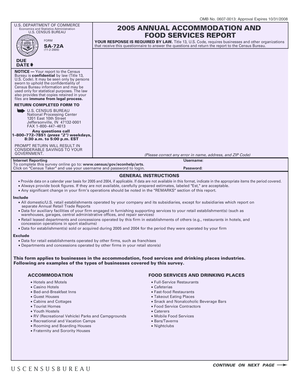 US Census Bureau Form SA-72A