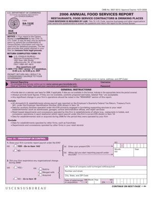 US Census Bureau Food Services Report