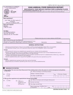 US Census Bureau Food Services Report