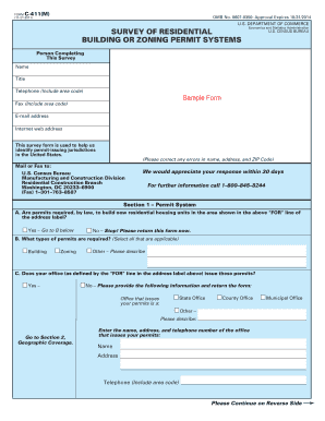 US Residential Building Permit Survey Form C-411(M)