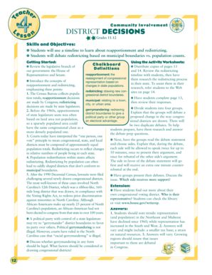 District Decisions Activity Worksheet