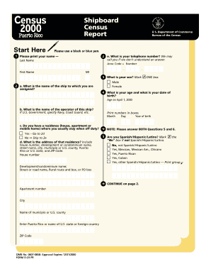 Shipboard Census Form D-23 PR