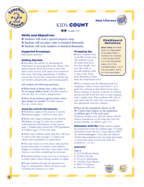 Kids Count Map Literacy Worksheet