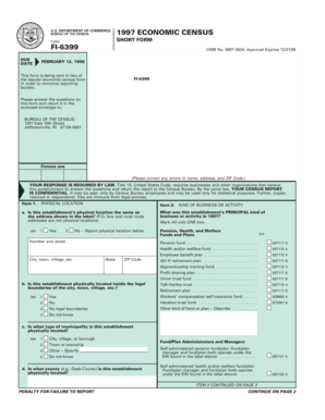 US Economic Census Short Form