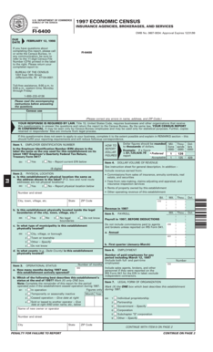 1997 Economic Census Form FI-6400