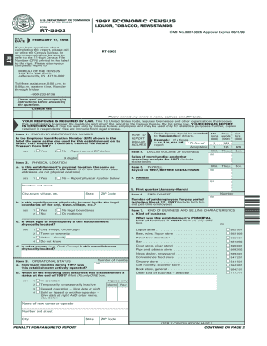 US Economic Census Form RT-5902