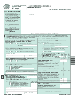 US Economic Census Form SV-7202