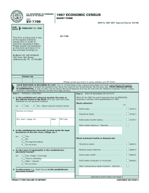 1997 Economic Census Short Form