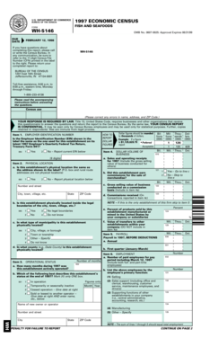 1997 Economic Census Fish and Seafoods Form
