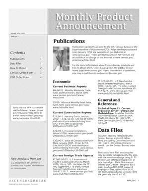 US Census Bureau Order Form